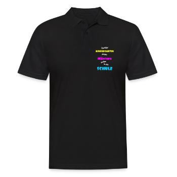 Einschulung Maedchen - Männer Poloshirt - Schwarz - Vorne - Kai (181cm)