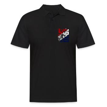 1990 Geboren USA - Männer Poloshirt - Schwarz - Vorne - Kai (181cm)