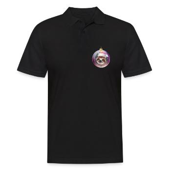 Drôle de paresseux pour Noël - Polo Homme - noir - Devant - Kai (181cm)