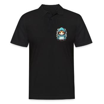 Coding cat - Männer Poloshirt - Schwarz - Vorne - Kai (181cm)