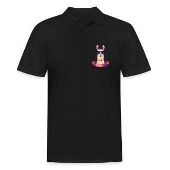 No Drama Llama with Sunglasses - Men's Polo Shirt - black - Front - Kai (181cm)