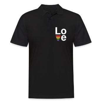 Chemise LGBT Regenbogen love blanc - Polo Homme - noir - Devant - Kai (181cm)