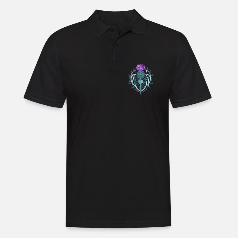 Distel Schild Celtic Knots Thistle Lover - Männer Poloshirt - Schwarz