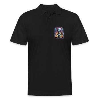 Kosmisches Außerirdisches Meditationskunstwerk - Männer Poloshirt - Schwarz - Vorne - Kai (181cm)