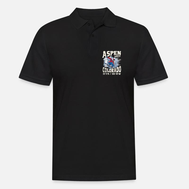 Verschneiter Bergläufer - Männer Poloshirt - Schwarz