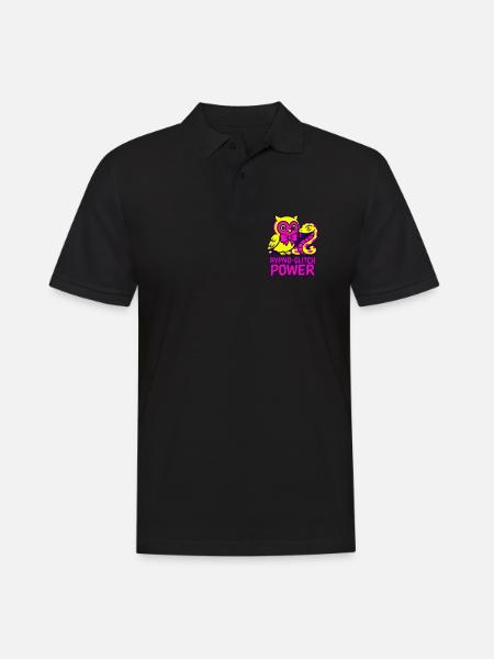 Hypno Glitch Owl and Snake - Men's Polo Shirt - black