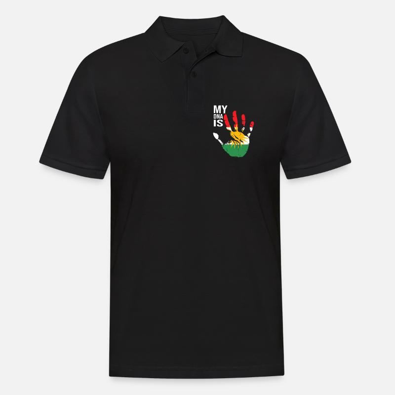 Kurdistan Kurden Handdesign mit Flagge - Männer Poloshirt - Schwarz
