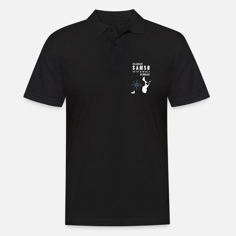 Samsø Samsoe Inselumriss Kompass - Männer Poloshirt - Schwarz