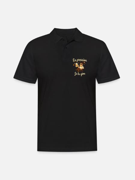 Pressure I manage, Beer humor - Men's Polo Shirt - black