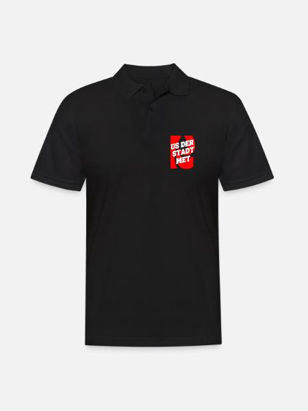 Us der Stadt met K - Männer Poloshirt - Schwarz