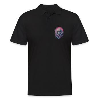 Kosmisches Tentakelwesen – Dark Horror Art - Männer Poloshirt - Schwarz - Vorne - Kai (181cm)