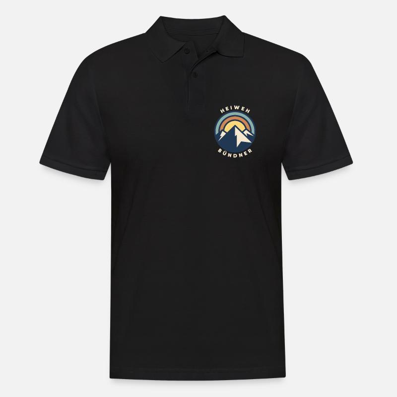 Heiweh Bündner - Männer Poloshirt - Schwarz