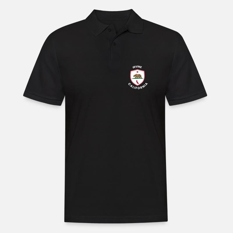 Irvine CA Bear Shield Emblem - Men's Polo Shirt - black