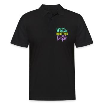 I Like Music More Than I Like People Lustig Musik - Männer Poloshirt - Schwarz - Vorne - Kai (181cm)