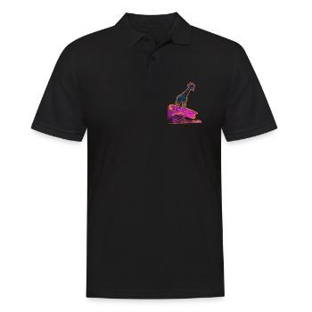 Surfer Giraffe - Männer Poloshirt - Schwarz - Vorne - Kai (181cm)