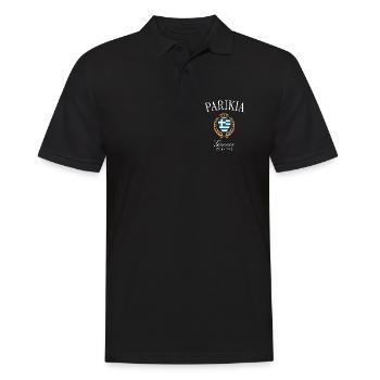 Parikia Griechenland Wappen Krone – Reise Souvenir - Männer Poloshirt - Schwarz - Vorne - Kai (181cm)