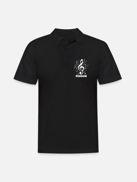 PASSION clef music design - Men's Polo Shirt - black