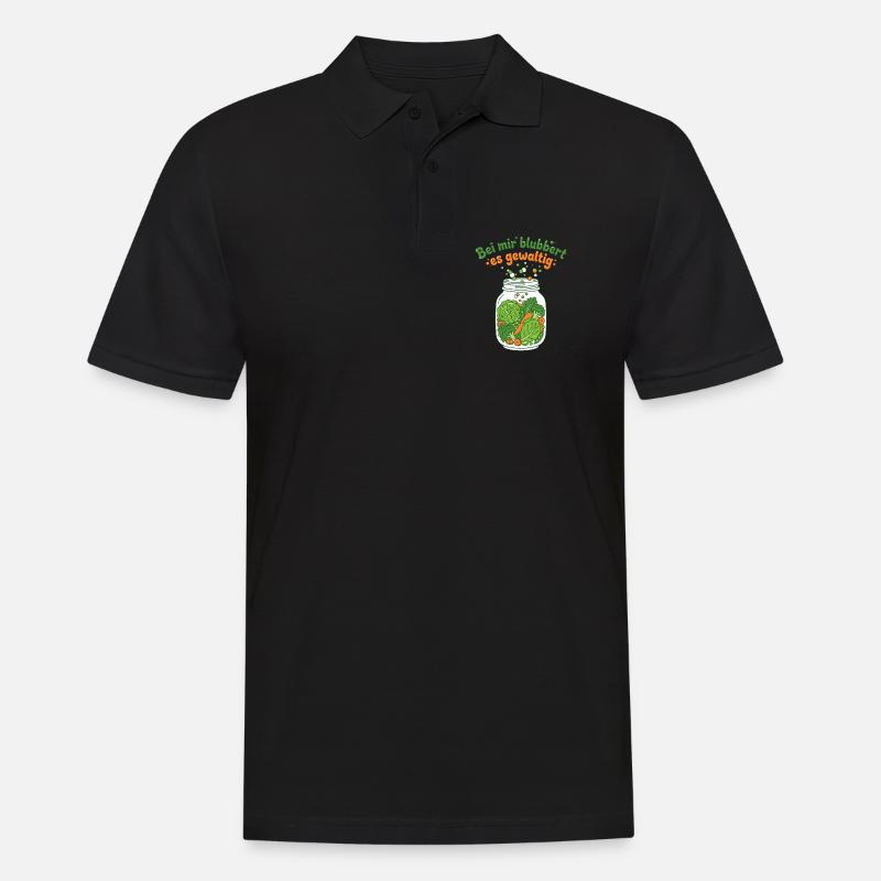 Fermentation Gemüse Einmachglas Blubbern - Männer Poloshirt - Schwarz