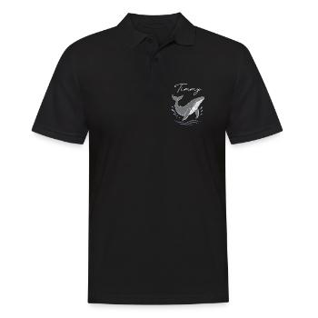 Timmy Wal Aquarell Meerliebe Shirt - Männer Poloshirt - Schwarz - Vorne - Kai (181cm)
