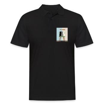 Katzen in Stühlen: Komfort statt Arbeit - Männer Poloshirt - Schwarz - Vorne - Kai (181cm)