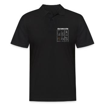 Gründe warum ich zu spät bin Lustiges Angler Motiv - Männer Poloshirt - Schwarz - Vorne - Kai (181cm)