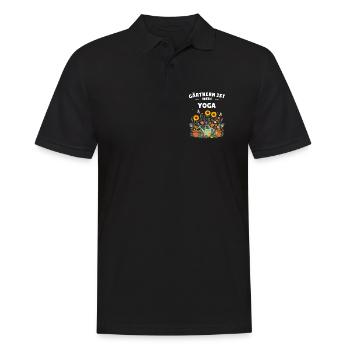 Gärtnern ist mein Yoga – Lustiges Garten Shirt - Männer Poloshirt - Schwarz - Vorne - Kai (181cm)