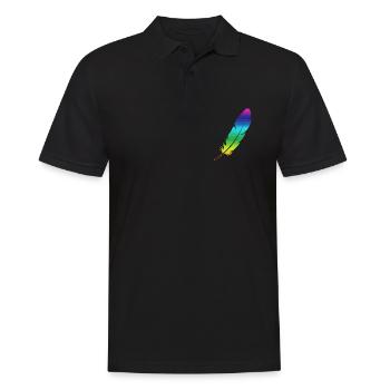 Regenbogen Feder Vogel Flügel Bunt Farben - Männer Poloshirt - Schwarz - Vorne - Kai (181cm)