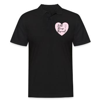 Sekt Sleep Repeat JGA Abschied HEN Party - Männer Poloshirt - Schwarz - Vorne - Kai (181cm)