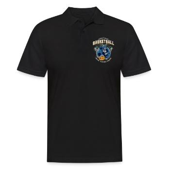 Basketball Gorilla Basketballspieler Vintage Retro - Männer Poloshirt - Schwarz - Vorne - Kai (181cm)