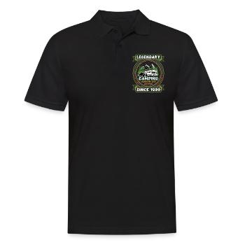 Legendär seit 1990 Camping Geschenk Geburtsjahr - Männer Poloshirt - Schwarz - Vorne - Kai (181cm)