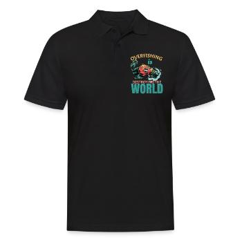 La surpêche détruit le monde protection de l’environnement cadeau - Polo Homme - noir - Devant - Kai (181cm)