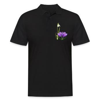 Snowdrops and crocuses, spring - Men's Polo Shirt - black - Front - Kai (181cm)