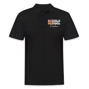 Middle School Teacher Groovy Back to School - Men's Polo Shirt - black - Front - Kai (181cm)
