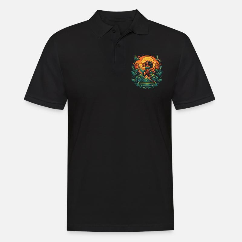 Tiki Insel Hula Mädchen - Männer Poloshirt - Schwarz