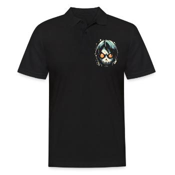 Ein Cartoon-Comic-Manga-Bösewicht - Männer Poloshirt - Schwarz - Vorne - Kai (181cm)