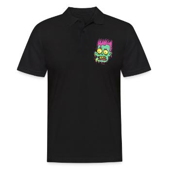 Cartoon Pop Art: So creepy, a zombie - Men's Polo Shirt - black - Front - Kai (181cm)