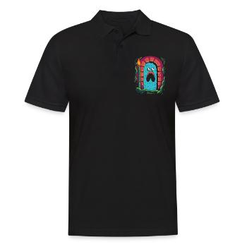 Simple Dessin Animé Gros Monstre Effrayant Donjon - Polo Homme - noir - Devant - Kai (181cm)