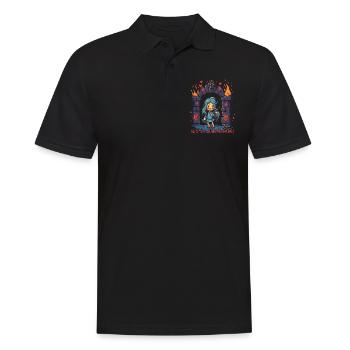 Anime Mädchen und der niedliche Kerker - Männer Poloshirt - Schwarz - Vorne - Kai (181cm)
