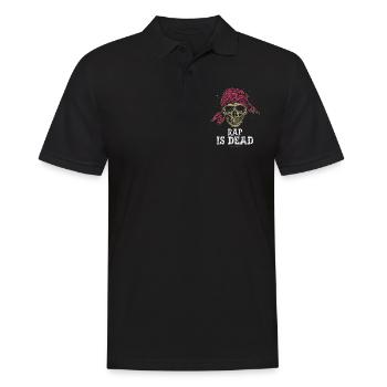 Totenkopf-Pirat, Rap ist tot - Männer Poloshirt - Schwarz - Vorne - Kai (181cm)