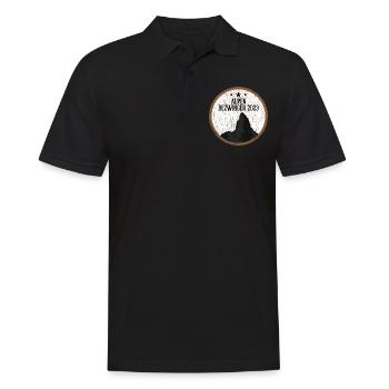 Alpenbezwinger 2023 Alpenüberquerung Finisher - Männer Poloshirt - Schwarz - Vorne - Kai (181cm)