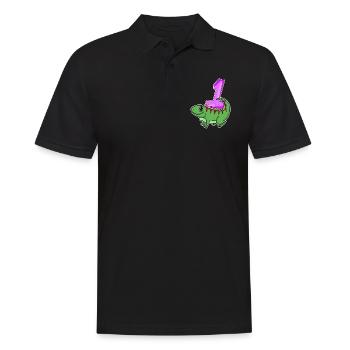 1 an - Inscription à l’école - Motif Iguane - Numéro 1 - Polo Homme - noir - Devant - Kai (181cm)