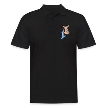 1 an - Inscription à l’école - Motif kangourou - Numéro 1 - Polo Homme - noir - Devant - Kai (181cm)