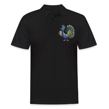 Bière Peacock Bird Pixel - Polo Homme - noir - Devant - Kai (181cm)