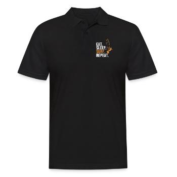 Eat Sleep Surf Repeat Water Sports Sailboarding - Men's Polo Shirt - black - Front - Kai (181cm)