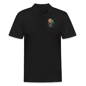 Rétro Pako Huacaya Lama Alpaga Éleveur Alpaga - Polo Homme - noir - Devant - Kai (181cm)