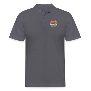 Retro Frisbee Golf Basket Disc Disc Golfer - Polo Homme - charbon - Devant - Nico (186cm)