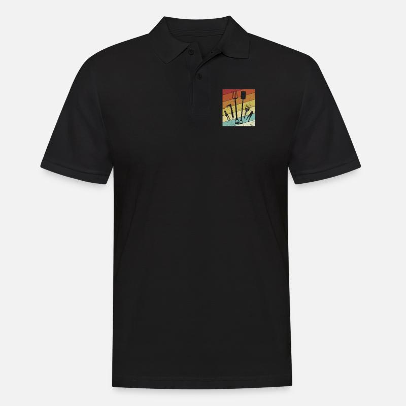 Retro Kleingarten Gartenbau Schrebergarten - Männer Poloshirt - Schwarz