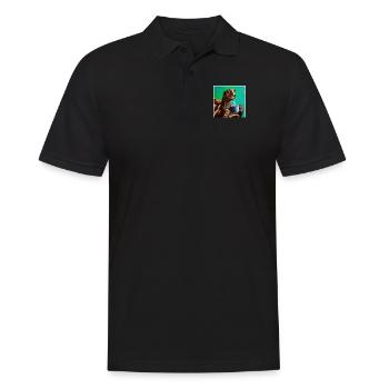 Oilpainting Happy Wasserschildkröte Schildkröte - Männer Poloshirt - Schwarz - Vorne - Kai (181cm)