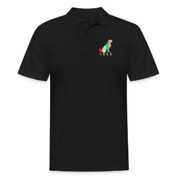 Chien propriétaire de chien mâle Wauwau rétro à quatre pattes - Polo Homme - noir - Devant - Kai (181cm)