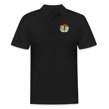 Retro Skipping Jumping Speed Professional Jump - Männer Poloshirt - Schwarz - Vorne - Kai (181cm)